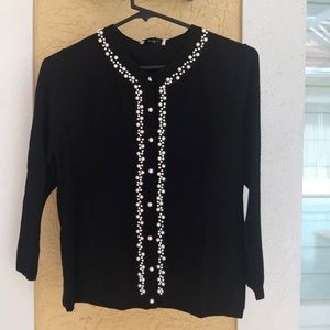 Black Zara sweater with pearl details